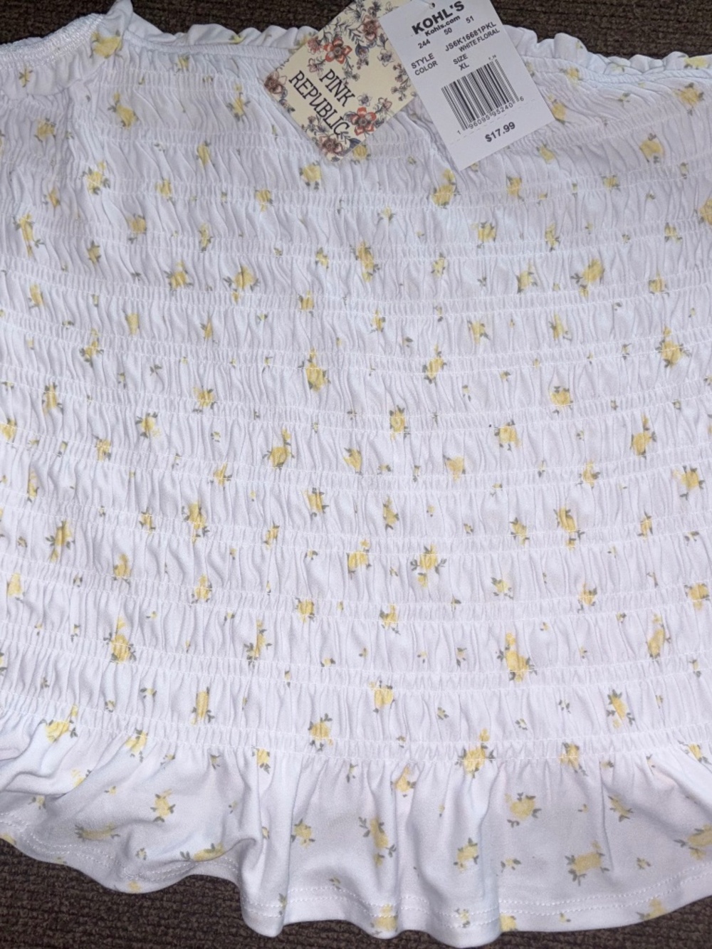 White flowers tube top